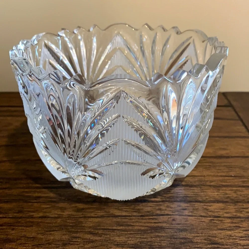 Great Hostess Gift Vintage Lead Crystal Snack Serving Bowl - USSR?